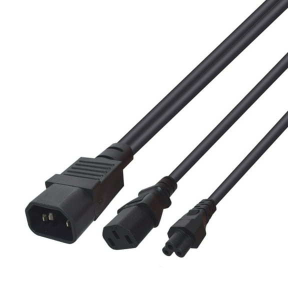 CIYISON 3Pin IEC320 C14 to C13+C15 Connectors Adapters Cord Male Port to Female Socket Converters Cable Y-splitter Cable