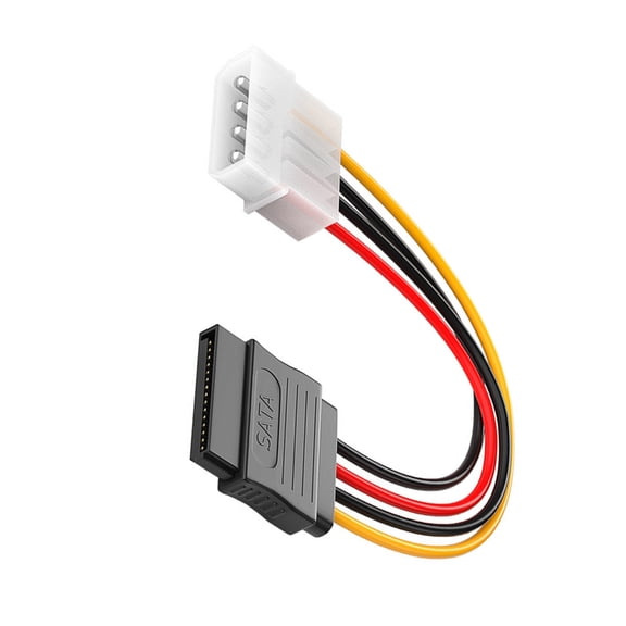 CIYISON 4 Pin to 15 Pin 1 in 2 Extension Cable to IDE Power Cable 15 Pin Male to Female Extension Cable Easy to Use