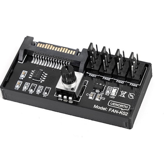 CIYISON 4 Port PWM Fan Speed Controller 4Pin Fan Governor for Servers PC Cooling System