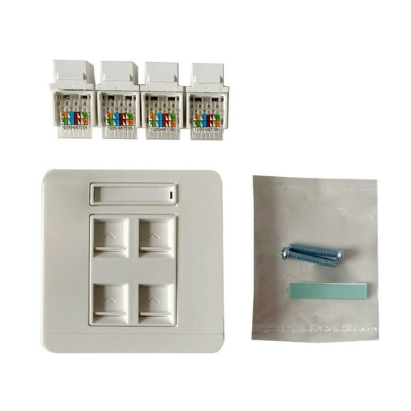 CIYISON 4-Port UTP Network Wall Plug Panel RJ45 CAT6 Gigabit Ethernet Connector Toolless Gigabit Lan Connector Adapter Module
