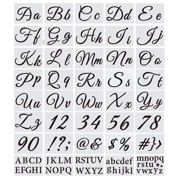 CIYISON 40pcs Alphabet Letter Stencil Reusable Plastic Template for DIY Drawing Painting