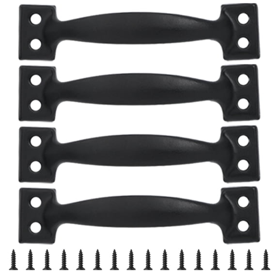CIYISON 4pcs Iron Pulls for Barn Door and Storage Cabinets Furniture Drawers Pull Handle