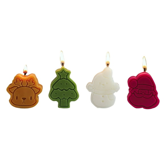 CIYISON 4pcs Snowman Scented Candle Gingerbreads Man Fragrant Candle Tabletop Decoration