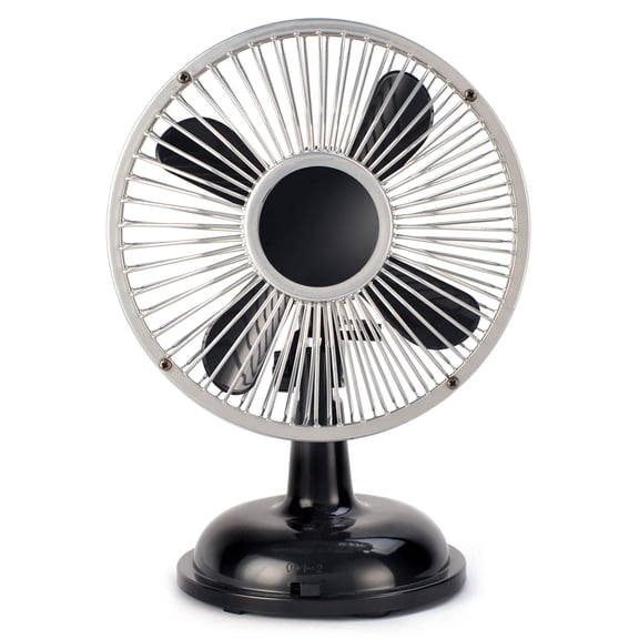 Retro 2-Speed 5.7inch USB/AA Power Desk Fan Oscillating Table Fan for ...