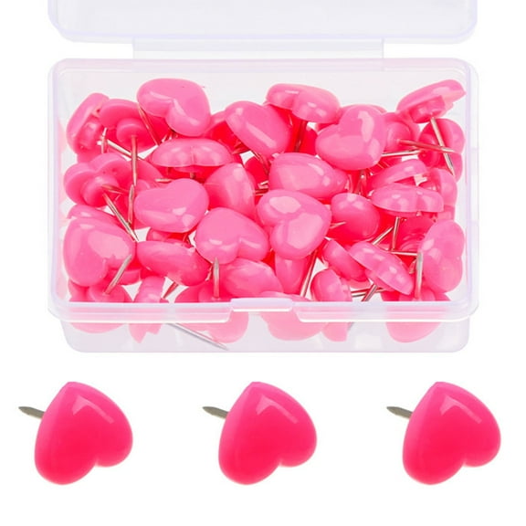 CIYISON 50/100/150Pcs Heart Push Pins Cork Notice Board Decorative Thumb Tacks Map Pins for Display Picture Note Memos Photo