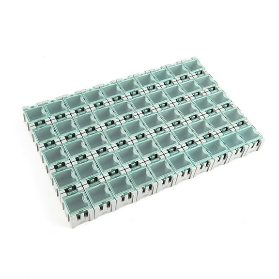 CIYISON 50 Pieces Clear Lid Storage Boxes for Electronic Component Resistors Small Hardware Accessories