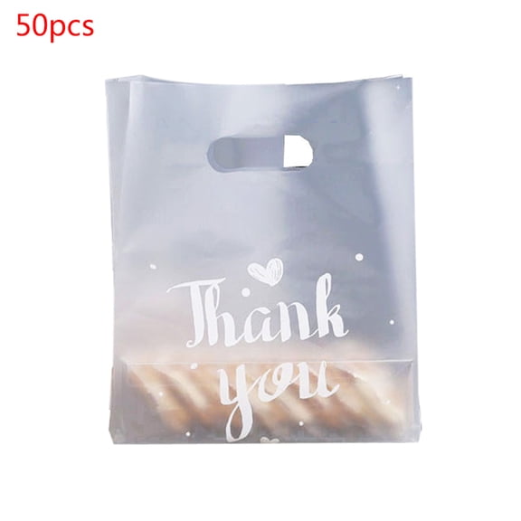 CIYISON 50pcs Plastic Thank You Sweet Bread Package Cookie Candy Bag Wedding Favor Takeaway Transparent Food Packaging