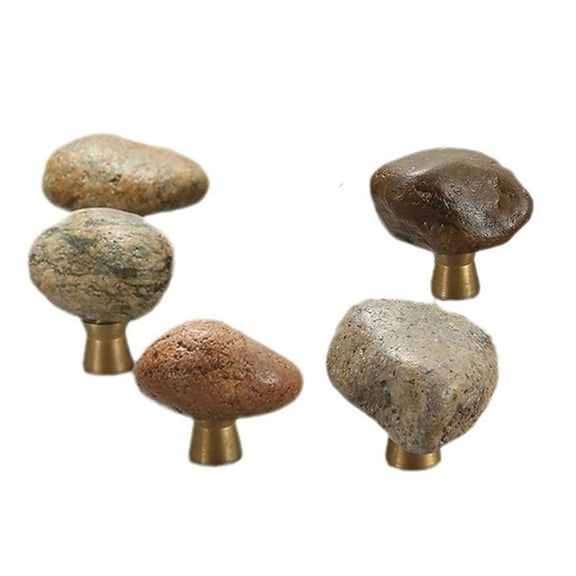 CIYISON 5Pcs Elegant Wardrobe Knob Cobblestone Cabinet Drawer Handle Cupboard Pulls Simple Furniture Decoration Easy to Install