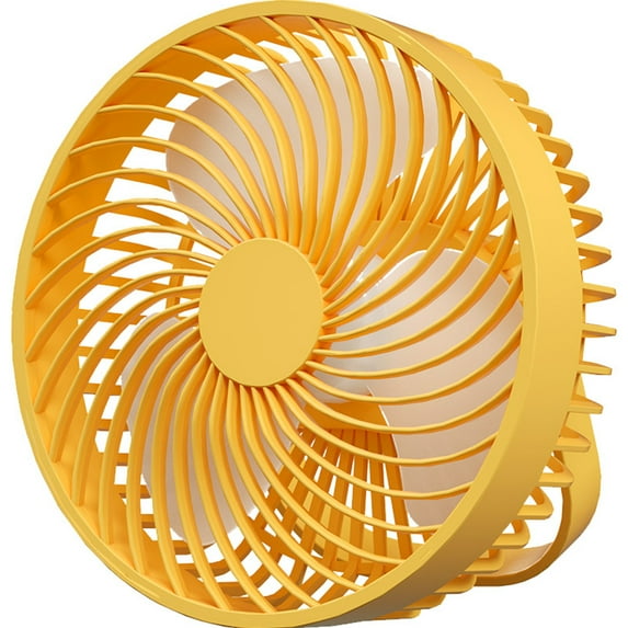 CIYISON 6.5'' USB Rechargeable Portable Fan with LED Lamp 3 Speed Settings 1200mAh