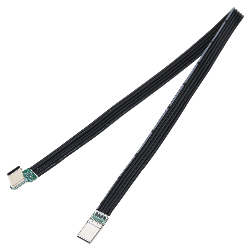 CIYISON 60W 90 Degree USB C Male to Female to Male Flat Ribbon Cable ...