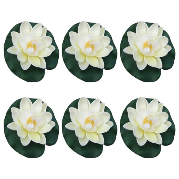 CIYISON 6Pcs 10cm Artificial Floating Flower for Garden Pond Fountains Decorations