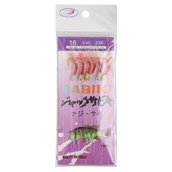 CIYISON 6Pcs Luminously Bean String Hook Artificial Fishing Lures Luminously Baits Rigs Tied Hook for Sea/Freshwater Fishing