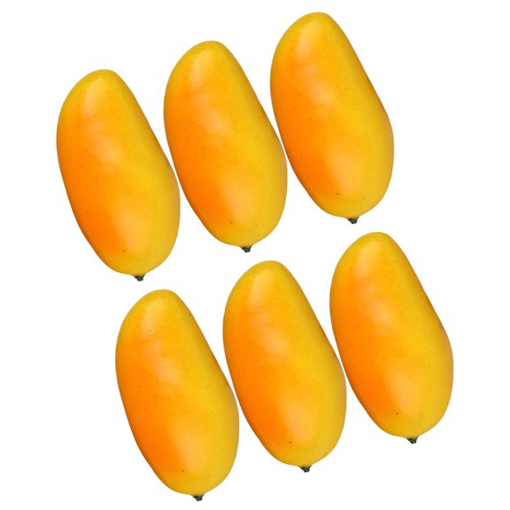 CIYISON 6Pcs Mangoes Decors Set Artificial Fruit Realistic Mangos Replicas for Culinary Display and Interior Designs Accent