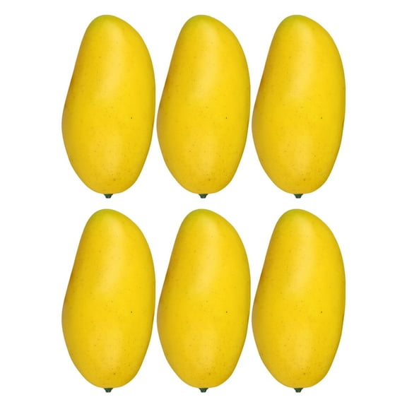 CIYISON 6Pcs Mangoes Decors Set Artificial Fruit Realistic Mangos Replicas for Culinary Display and Interior Designs Accent