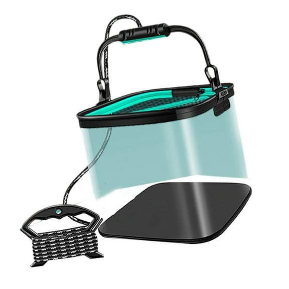 CIYISON 8/13L Folding Fishing Bucket Hand Carry Fish Bucket Water Resistant Outdoor Camping Bucket Water Container with Rope