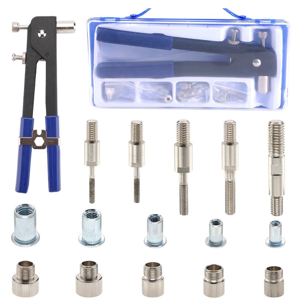 Cherry Rivet Gun Pneumatic Riveters 25-Piece Steel Rivet Nut Kit - 1/4 ...