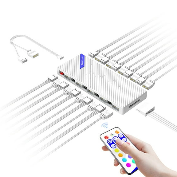 CIYISON ARGB Controller 5V 3Pin ARGB PWM Fan Splitter Adapter Hub for Computer Case