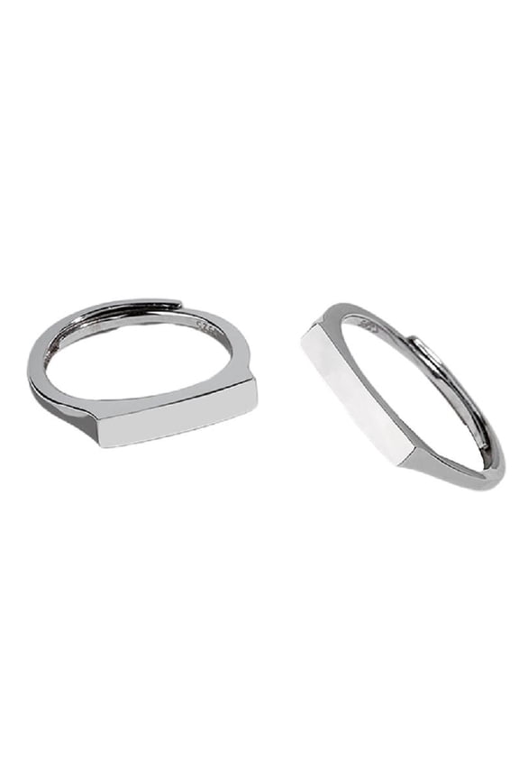 Adjustable Couple Rings in Sterling Silver with Light Projection for Couples