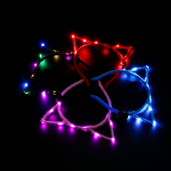 CIYISON Adult LED Hairband Cat Ear Shape Hairband Stage Performances Teens Hair Hoop