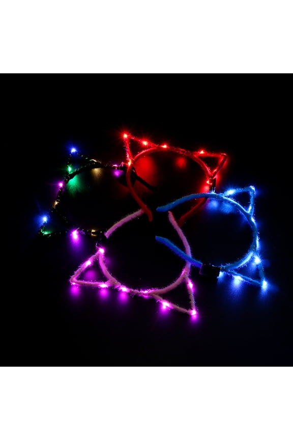 Adult LED Hairband Cat Ear Shape Hairband Stage Performances Teens Hair Hoop