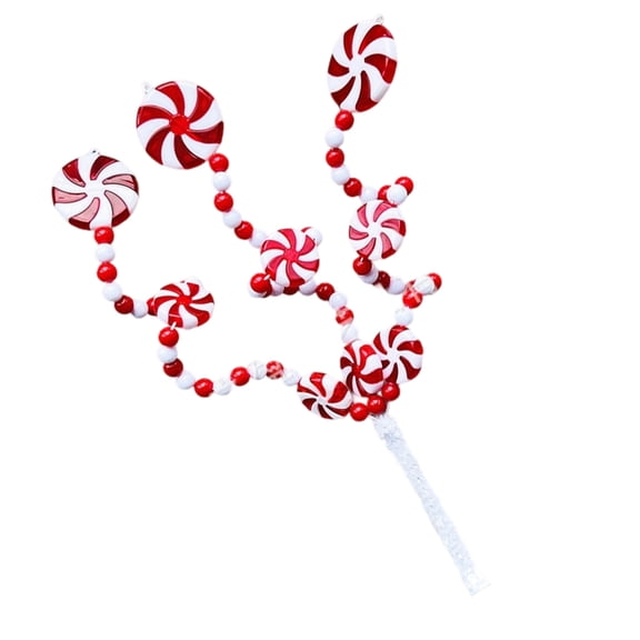 CIYISON Artificial Candy Branch Stems Ornament Shatterproof Christmas Tree Top Decoration for Holiday Table Centerpieces