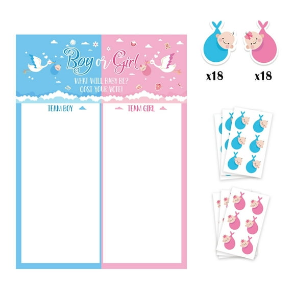 CIYISON Baby Shower Game Gender Reveal Scratch Off Cards Funny Boy or Girl Gender Ticket