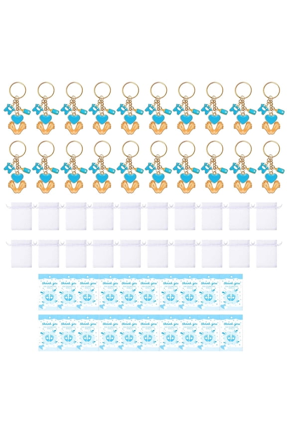 Baby Shower Keychains Bulk 20PCS Baby Shower Decorations with Organza Bag Thank You Guest Gift for Party Guest Souvenir