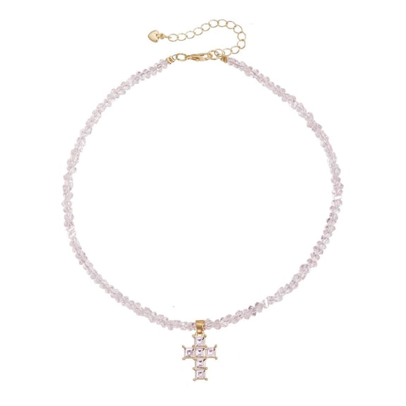 CIYISON Beautiful Sparkling Triangular Crystal Crosses Necklace Offering Dazzling Shine And Alloy Durability For Visual Appeal