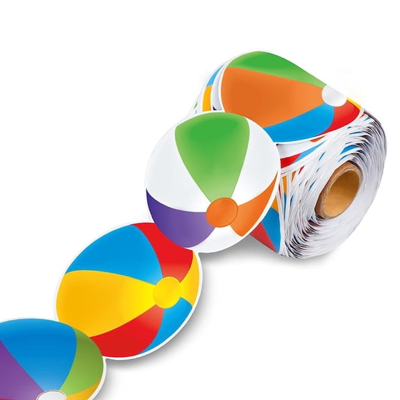 CIYISON Bulletin Board Border Trim 16ft-69ft Colorful Beach Balls Border Trim Notice Board Sticker for Classroom Decoration