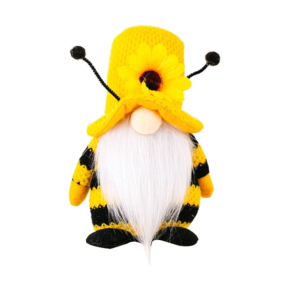 CIYISON Bumble Bee Gnomes Decorations Flower Honeybees Scandinavian Tomtes Swedish Nisse for Spring Summer Kitchen Tiered Tray