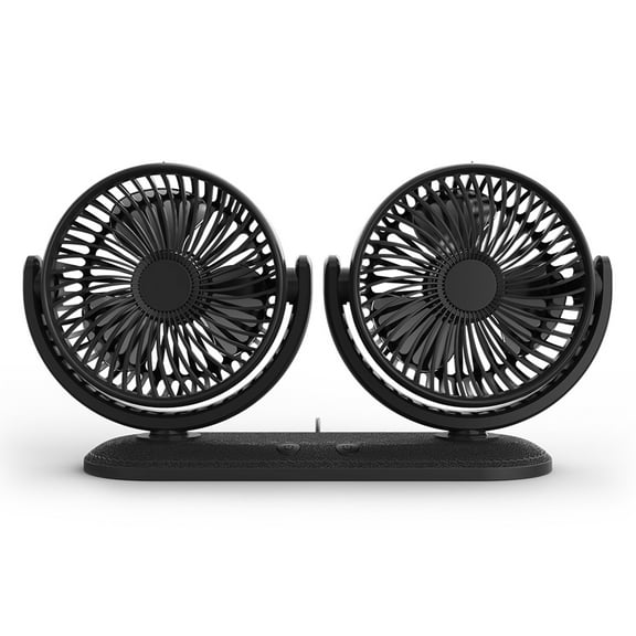 CIYISON Car Auto Air Cooling Dual for Head Fan USB 5V 2A Fan 360 Rotatable Cooler Fan Large Wind Powerful Quiet Adjustable 3 Sp