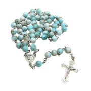 CIYISON Catholic Markings Beads Rosary Necklace Crosses Religious Chain Church Prayer Pendants Jewelry for Womens Baptisms Gift
