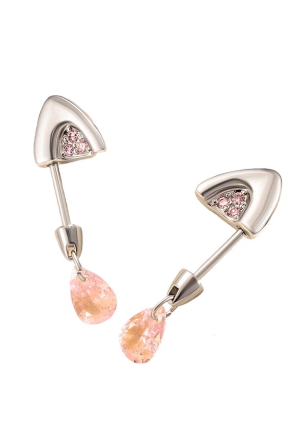 Cats Ear Bone Piercing Jewelry Stainless Steel Cartilage Studs With Zircon Stone