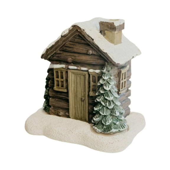 CIYISON Ceramic Log Cabin Chimney Holder for Christmas Home and Office Festivities