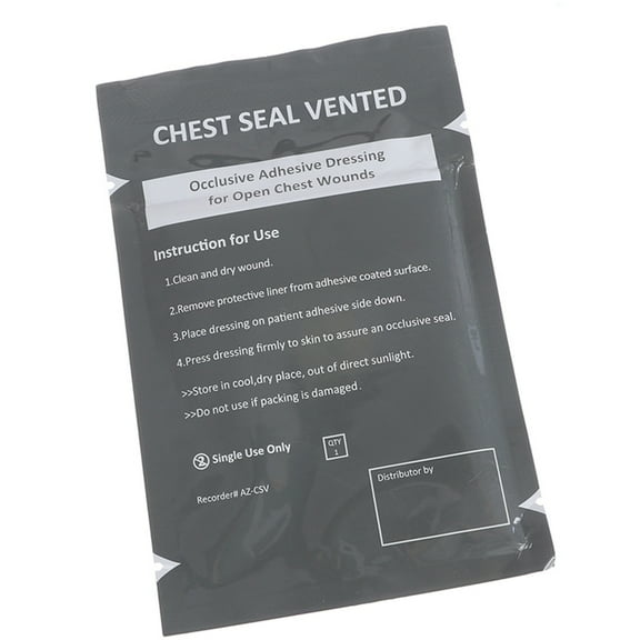 CIYISON Chest Seal Vented First aids Patches Emergency Trauma Sticker Emergency Medically Tool Chest Seal Vented Dressing Bandages