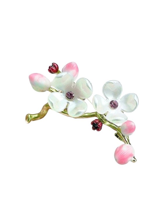 Chinese Style Floral Brooch Vintage Fashion Rhinestones Plum Flower Laple Pin for Clothes Vintage Ornament Gift For Her
