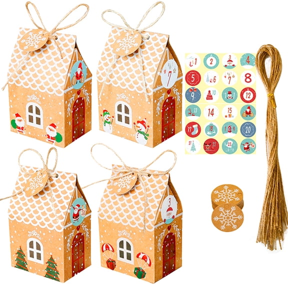 CIYISON Christmas Advent Calendar Box 24 Days Surprise Fillable Candy Bags Holiday Decor