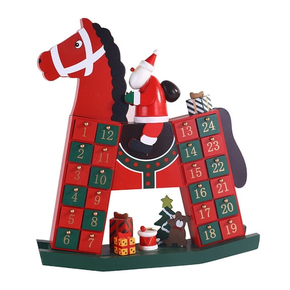 CIYISON Christmas Countdown Calendar Santa Riding Horse Cute Advent Box Nativity