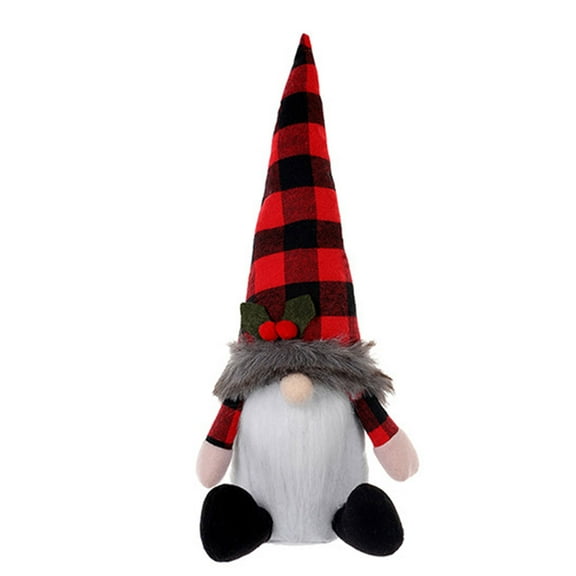 CIYISON Christmas Gnome Santa Elk Hat Plush Beard Cute for Doll Elf Dwarf Ornament