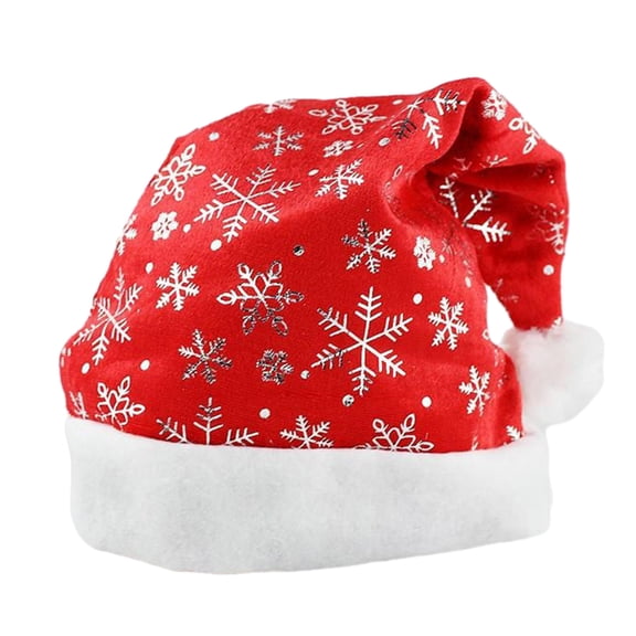 CIYISON Gild Snowflake Pattern Christmas Hat Unisex Teens Santa Hat Holiday Hat for Festive Party New Year Presents Hat