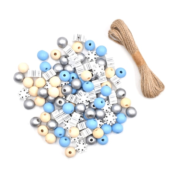 CIYISON Christmas Natural Wooden Beads Snowflake Pattern Spacer Loose Beads For Jewelry Making DIY Handmade Accessories
