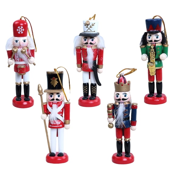 CIYISON Christmas Nutcracker Ornament Set Mini Wooden Nutcracker Christmas Ornaments