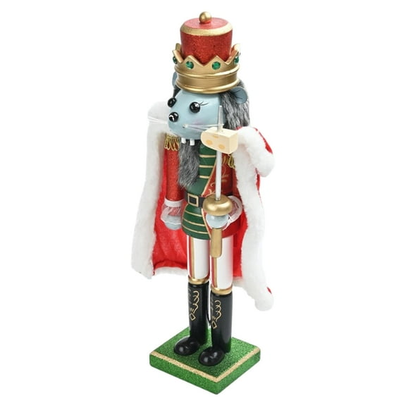 CIYISON Christmas Nutcrackers Mouse King Figurine 38cm Wood Collectibles Ornament Holiday Festival Tabletop Display Ornaments
