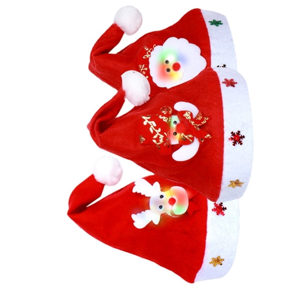 CIYISON Christmas Party LED Santa Clause Hat Holiday Hat Family Festival Party Headgear