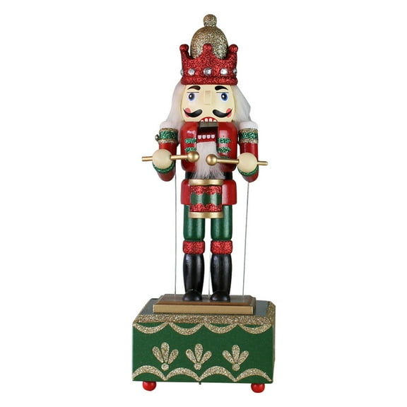 CIYISON Christmas Wood Music Box Nutcracker Soldier Ornament Bar Bookshelf Party Gift