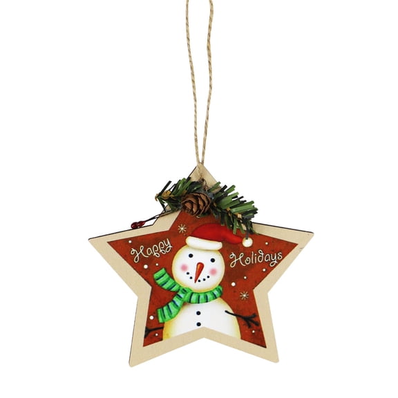 CIYISON Christmas Wooden Sign Hanging Pendant Farmhouse Deer Plaque Xmas Tree Door Decor