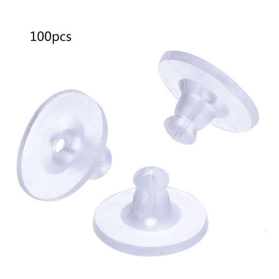 CIYISON Clear 100x Ear Safety Back Pads Backstops Earring Clutch Stopper Silicone Rubber