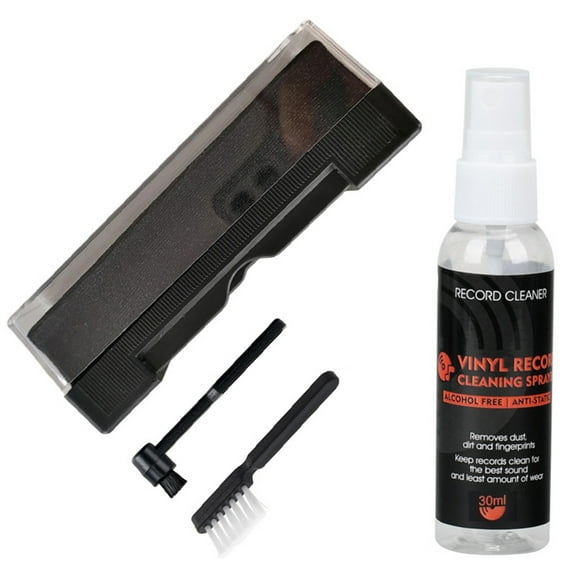 CIYISON Comprehensive 4 in 1 Vinyls Record Cleaner Kit Includes Microfibre Brush Cleaning Fluid Velvet Brush Turntable Accessory