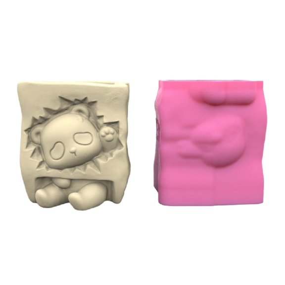 CIYISON Concrete Mould Hand-Making Plant Pot Mold Cute Panda Shaped Hand-making Supplies