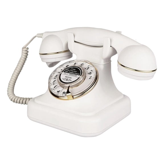 CIYISON Corded Desk Telephone Rotary Dialing Mechanism Antique Style Mechanical Ringtone